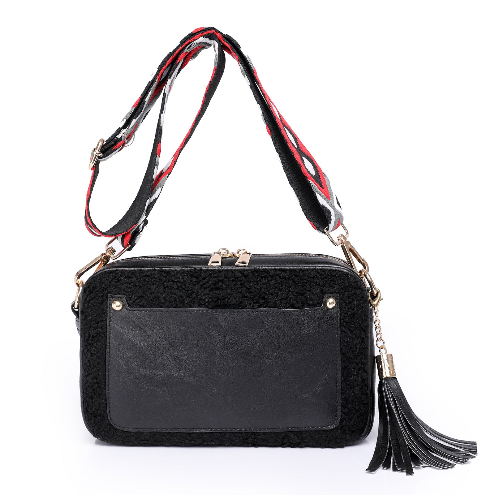 Wholesale Plush Material PU Messenger Small Square Bag